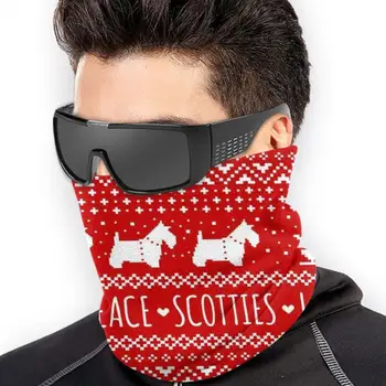 Dragostea Bucuria Pacea Scotties | Scottish Terrier De Vacanță De Crăciun Model De Bicicleta Motocicleta Articole Pentru Acoperirea Capului Lavabil Eșarfă Gât Mai Cald